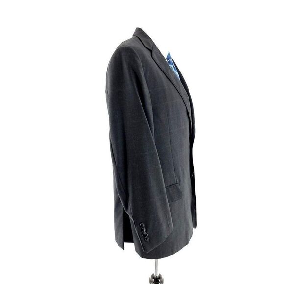 Jos A Bank Reserve Reda Super 110s Wool 2 Button Suit Jacket 40R Gray Windowpane - Picture 7 of 14